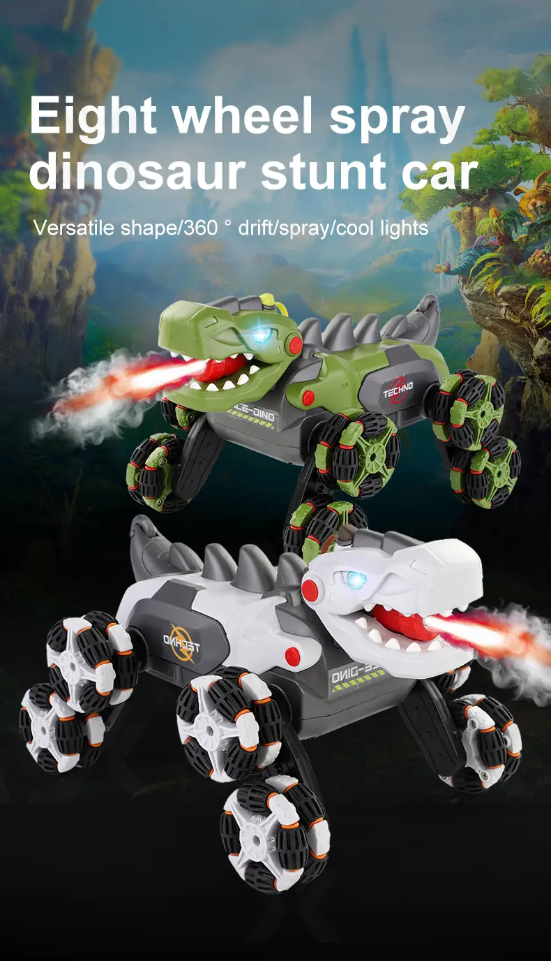 Stunt Dinosaur Car, Transformable Dinosaur Car (TB-4427608) — illustrated product details, panel 1