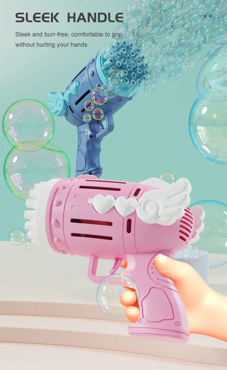 Bubble Blower Gun, Dual Battery Drive -Fun Summer Toy Supply (TB-2283255) — illustrated product details, panel 4