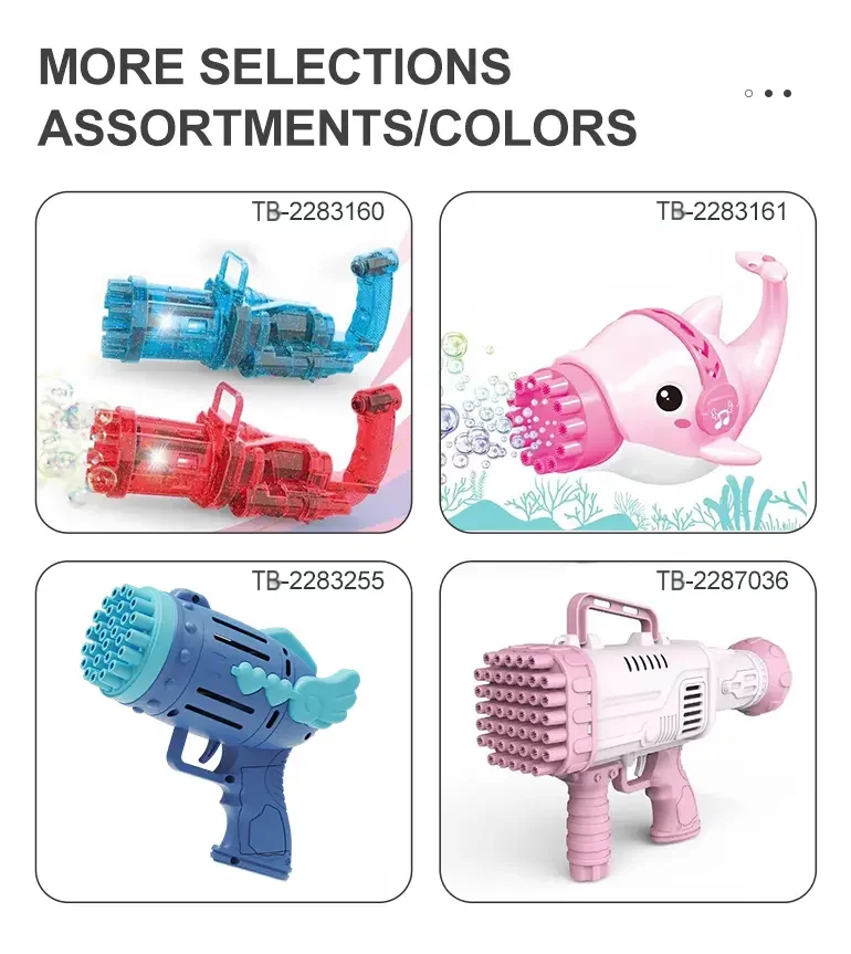 Bubble Blower Gun, Dual Battery Drive -Fun Summer Toy Supply (TB-2283255) — illustrated product details, panel 7