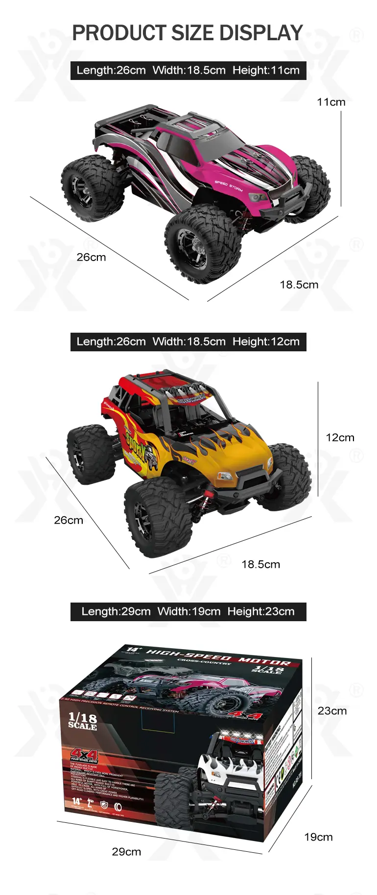 1/18 RC Monster Truck Toy, Shock Absorption System (TB-3942075) — illustrated product details, panel 10