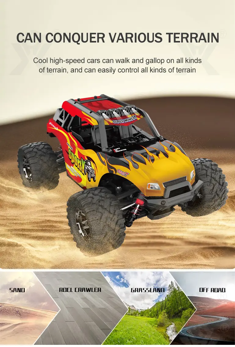 1/18 RC Monster Truck Toy, Shock Absorption System (TB-3942075) — illustrated product details, panel 3