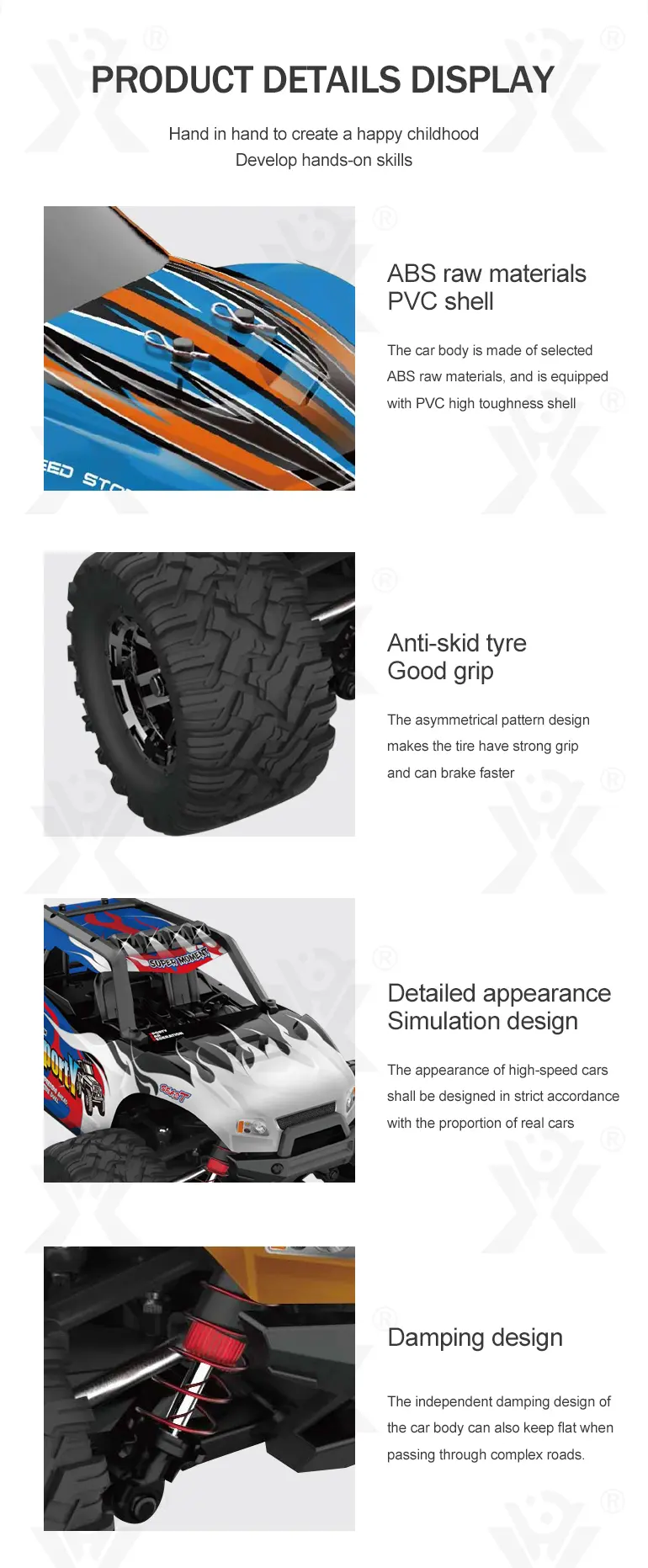 1/18 RC Monster Truck Toy, Shock Absorption System (TB-3942075) — illustrated product details, panel 7