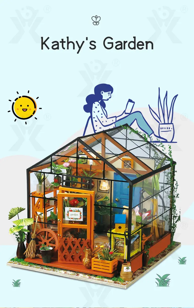 DIY Miniature Set, Flower House Miniature (TB-3925703) — illustrated product details, panel 1