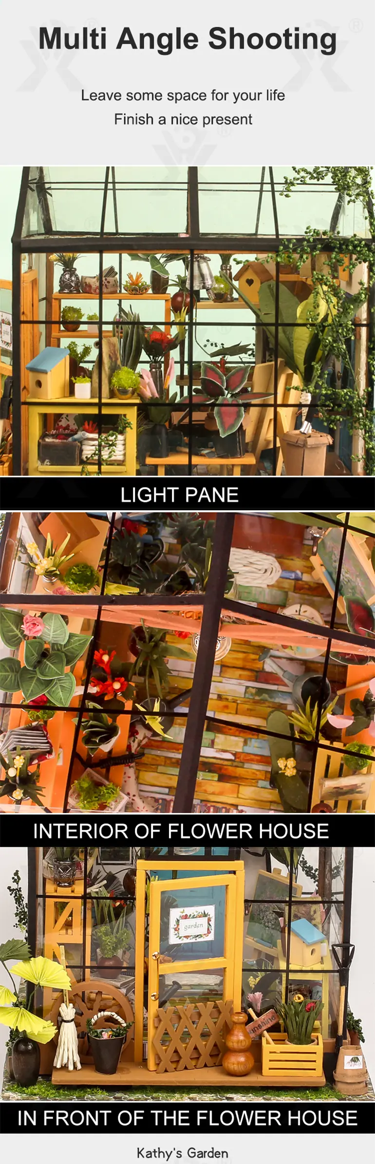 DIY Miniature Set, Flower House Miniature (TB-3925703) — illustrated product details, panel 6
