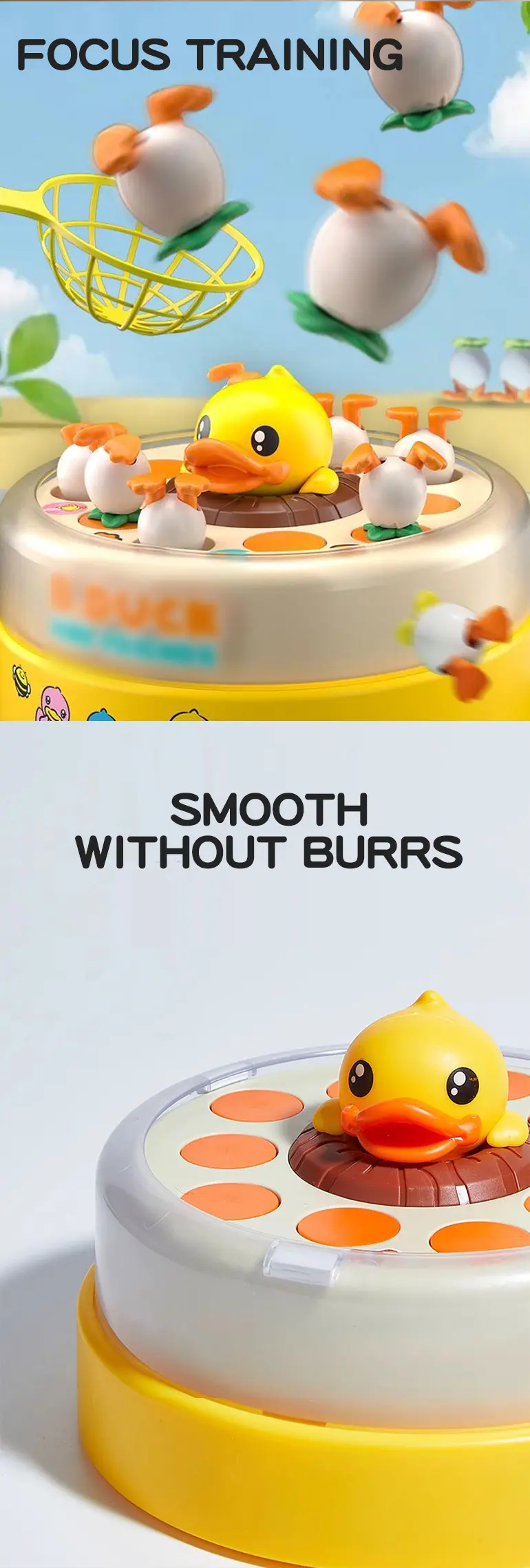 Bouncing Duck Toy, Track and Catch Game (TB-4279580) — illustrated product details, panel 3