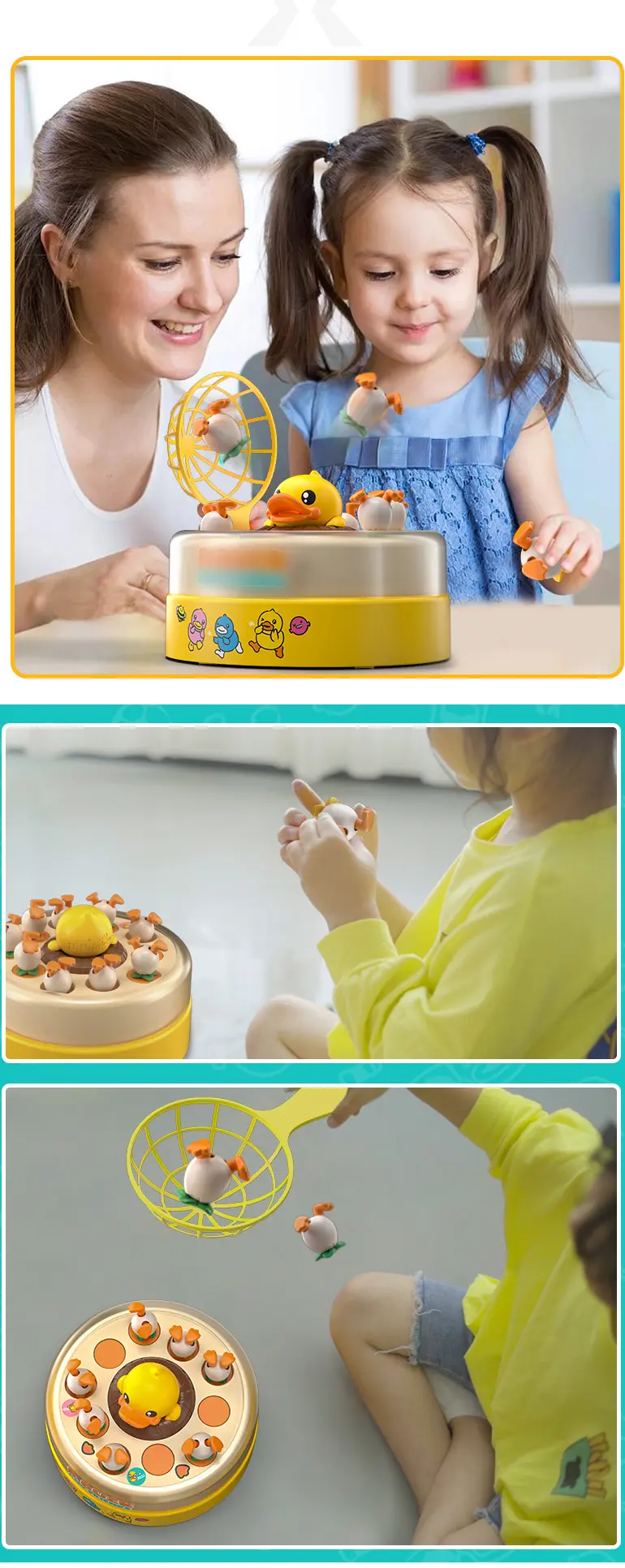 Bouncing Duck Toy, Track and Catch Game (TB-4279580) — illustrated product details, panel 7