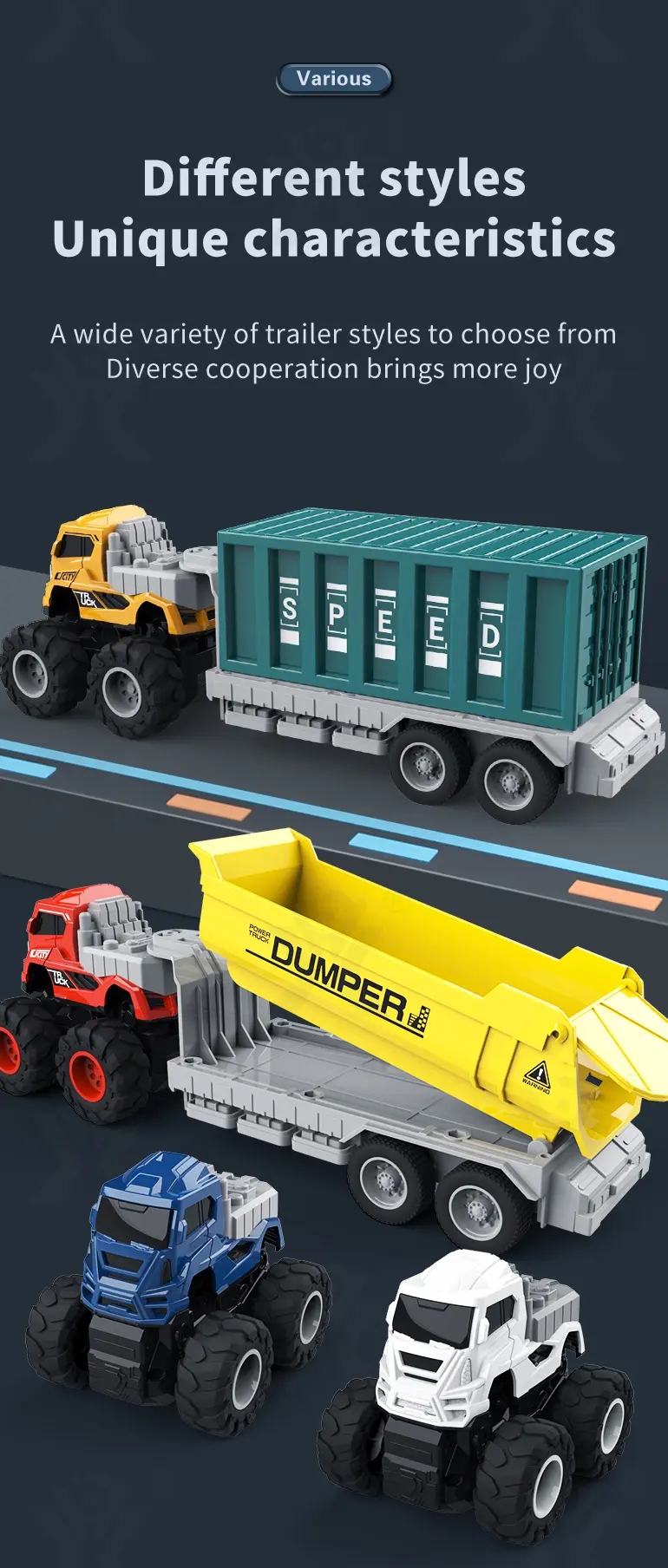 Engineering Truck Toy, Push-and-Go -Educational Children’s Toys Supply (TB-4112574) — illustrated product details, panel 4