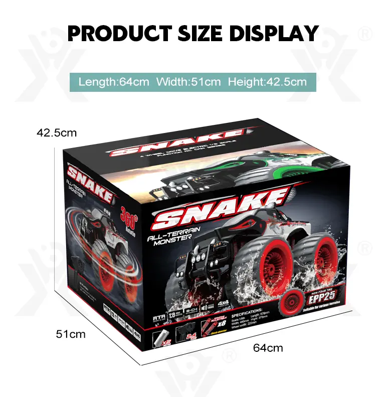 Big Foot RC Car Toy with Dual Motors (TB-4149253) — illustrated product details, panel 10
