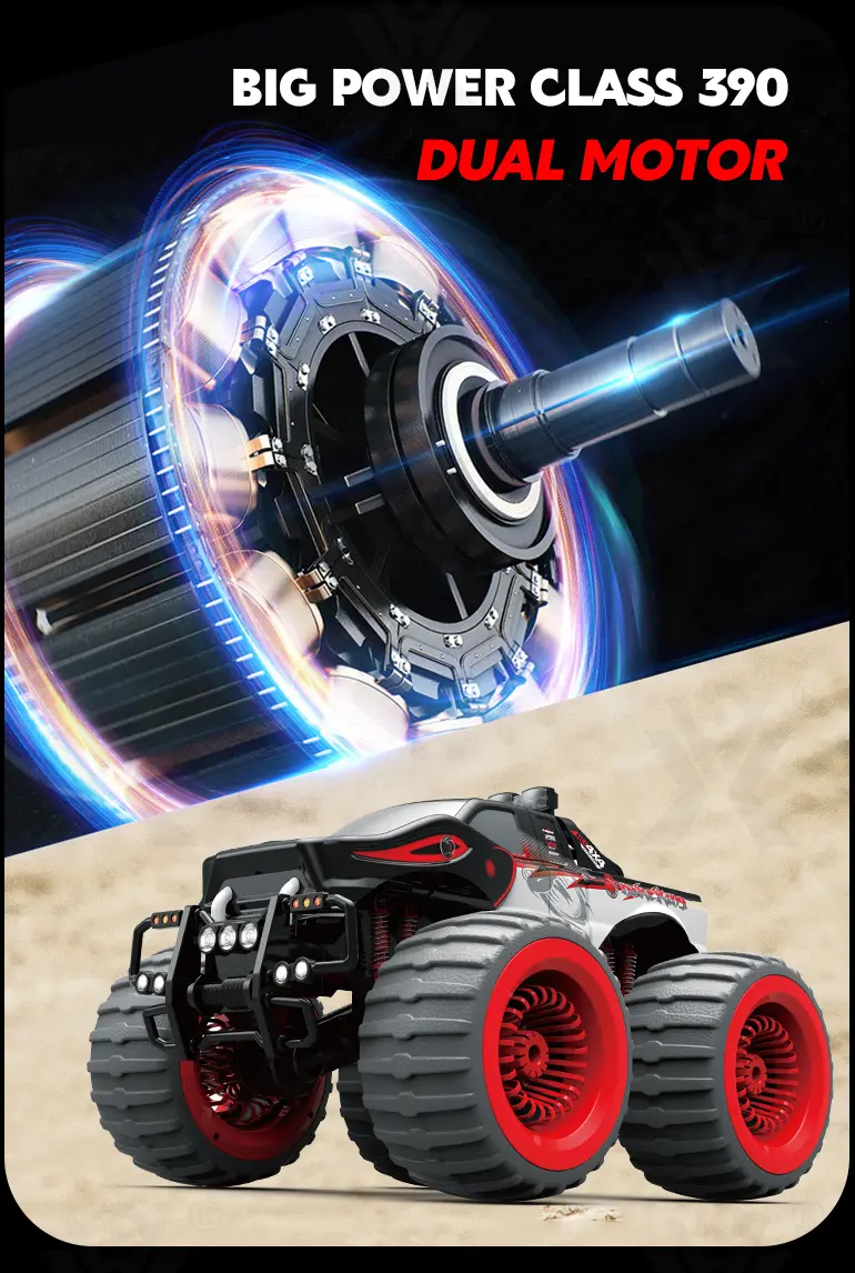 Big Foot RC Car Toy with Dual Motors (TB-4149253) — illustrated product details, panel 3