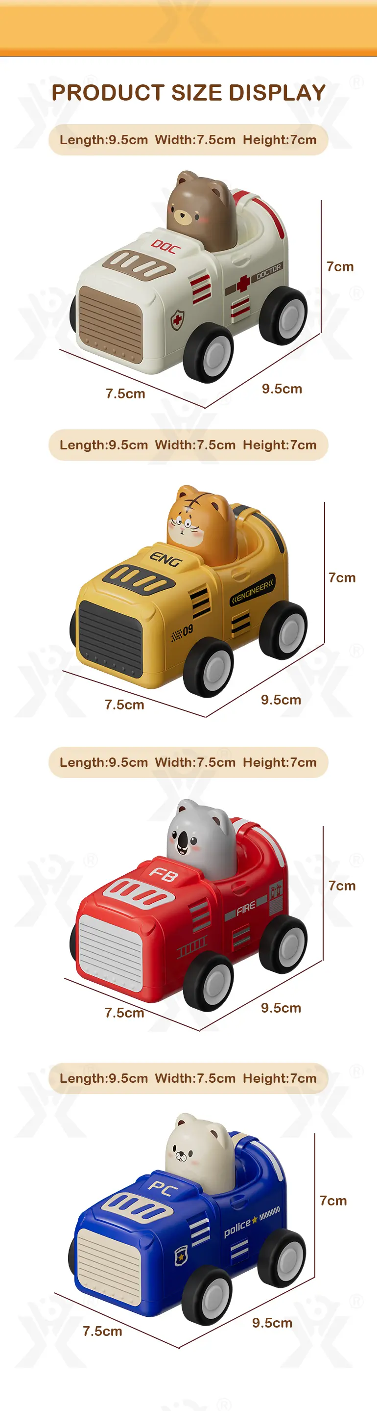 Animal Inertia Car, Toddler Car Toys Supply (TB-4388896) — illustrated product details, panel 10