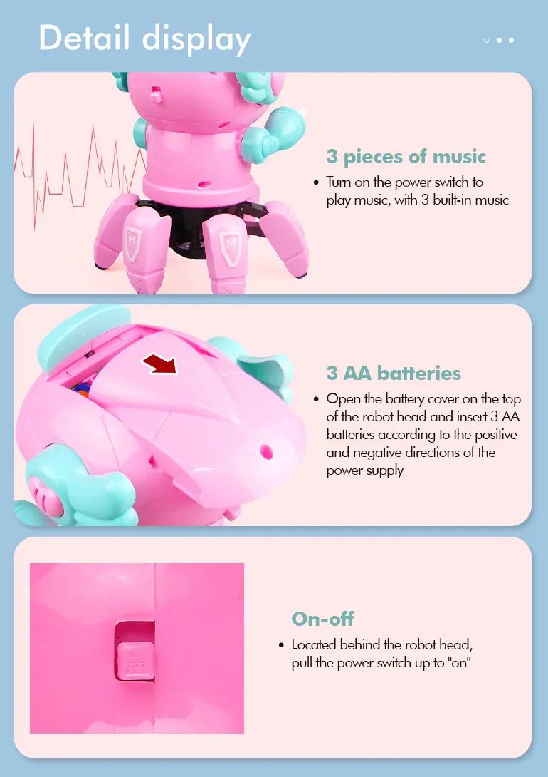 Dancing Six Claw Robot (TB-1466598) — illustrated product details, panel 4