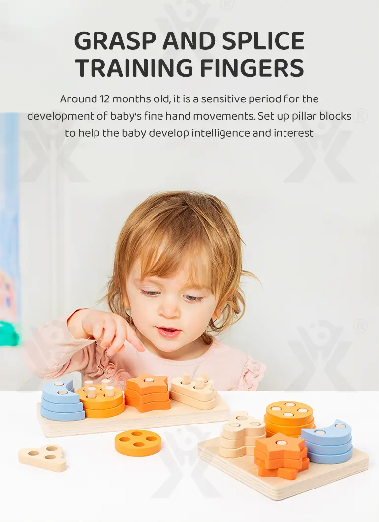 Wooden Montessori Sorting Toy, Shape Matching Puzzle (TB-4147292) — illustrated product details, panel 2