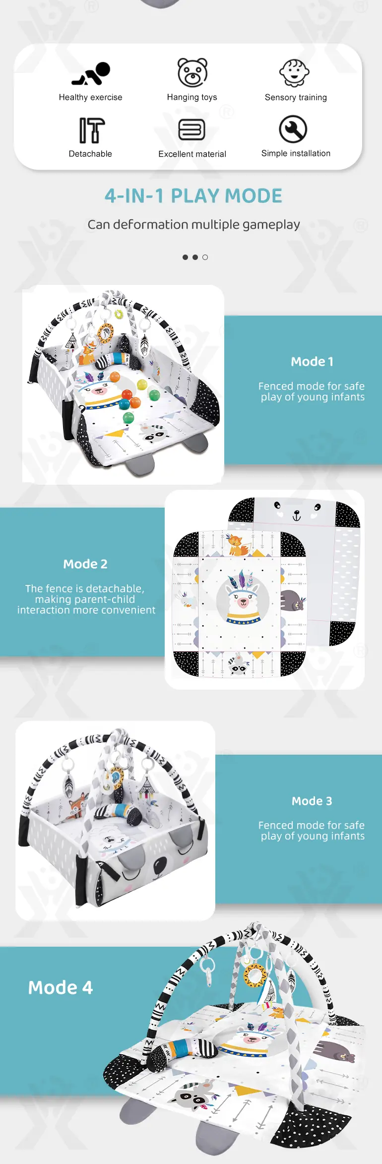 4-In-1 Baby Play Mat Wholesale Supply (TB-3922821) — illustrated product details, panel 2