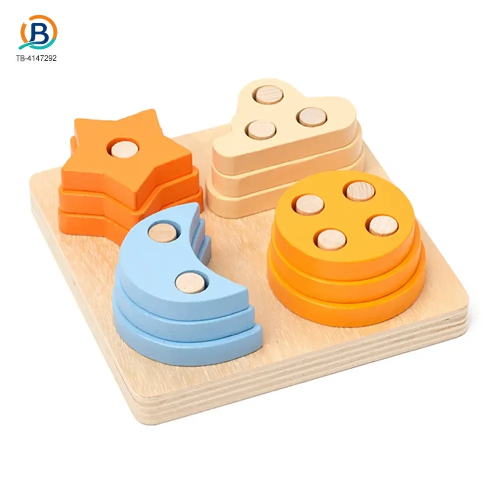 Wooden Montessori Sorting Toy, Shape Matching Puzzle (TB-4147292) — product photograph 1