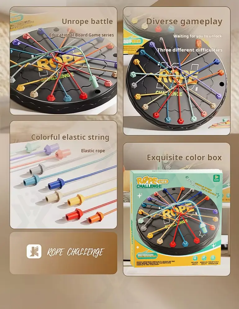 Rope Challenge Game Board, Logic Puzzle Board Game (TB-4840728) — illustrated product details, panel 2
