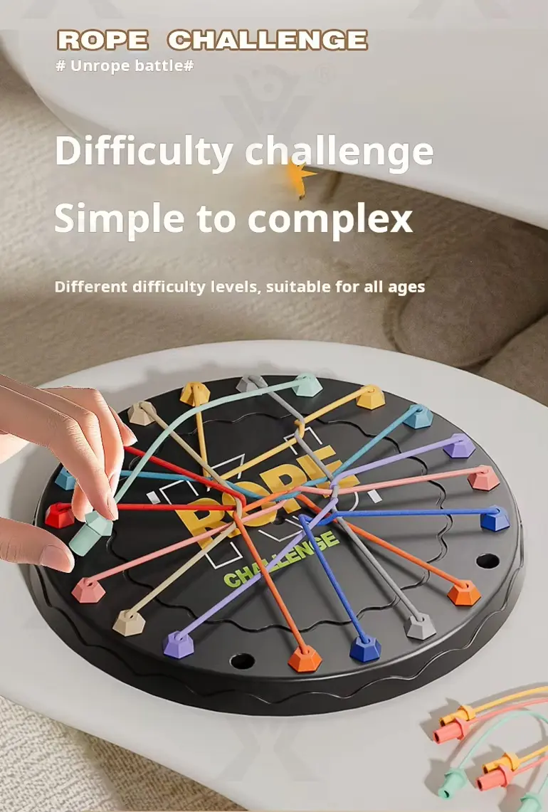 Rope Challenge Game Board, Logic Puzzle Board Game (TB-4840728) — illustrated product details, panel 4