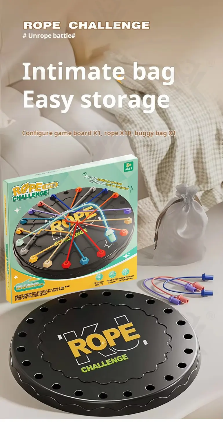 Rope Challenge Game Board, Logic Puzzle Board Game (TB-4840728) — illustrated product details, panel 8