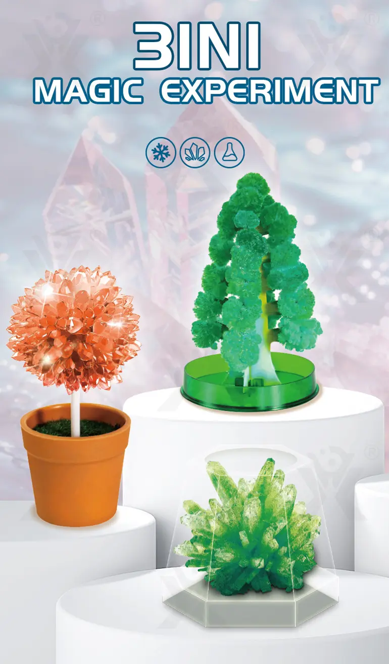 Mini Magic Christmas Tree, Crystal Experiment Kit Toy (TB-4399727) — illustrated product details, panel 1