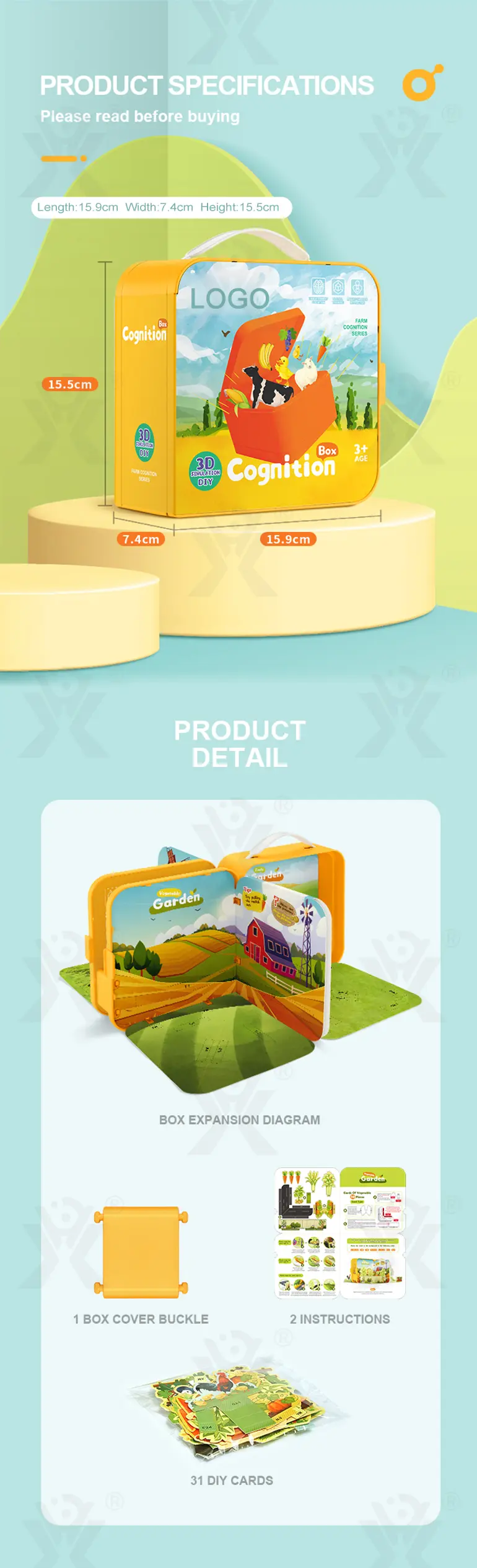 3D Story Book Farm Theme, DIY Quiet Book (TB-4464184) — illustrated product details, panel 6