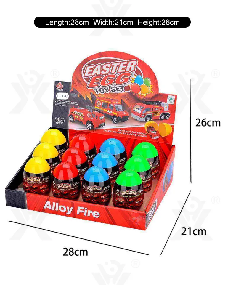 Diecast Fire Truck, Twist-Egg Style, 12 Collectable Style (TB-1500229) — illustrated product details, panel 10