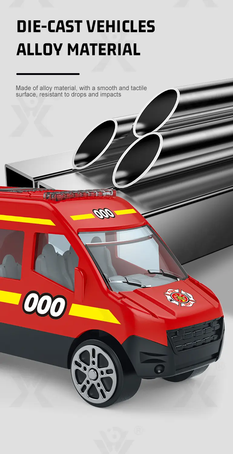 Diecast Fire Truck, Twist-Egg Style, 12 Collectable Style (TB-1500229) — illustrated product details, panel 4