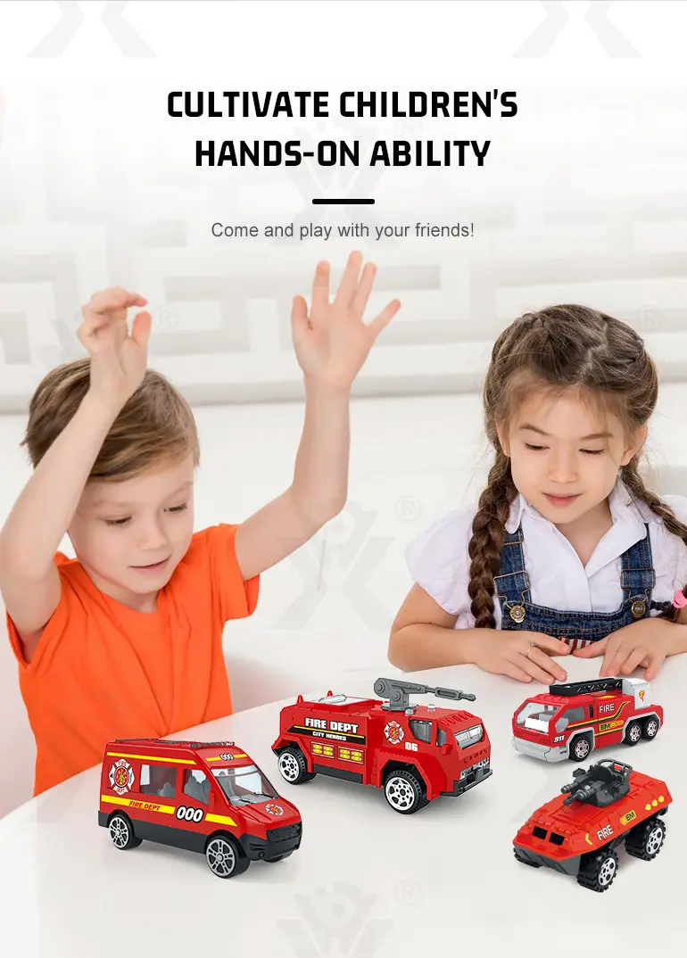 Diecast Fire Truck, Twist-Egg Style, 12 Collectable Style (TB-1500229) — illustrated product details, panel 6