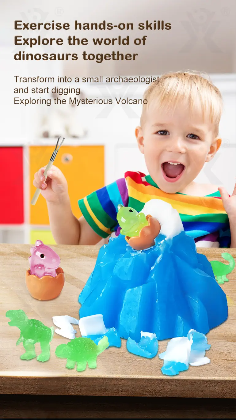 Dinosaur Soap, Vocalno Shape For Digging Play, Glow-in-the-Dark (TB-4399724) — illustrated product details, panel 2