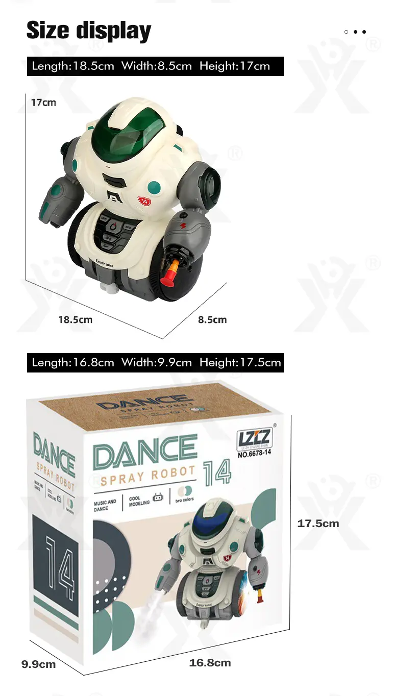 Electric Spray Robot Toys, Kid Robot Toys (TB-2258755) — illustrated product details, panel 10