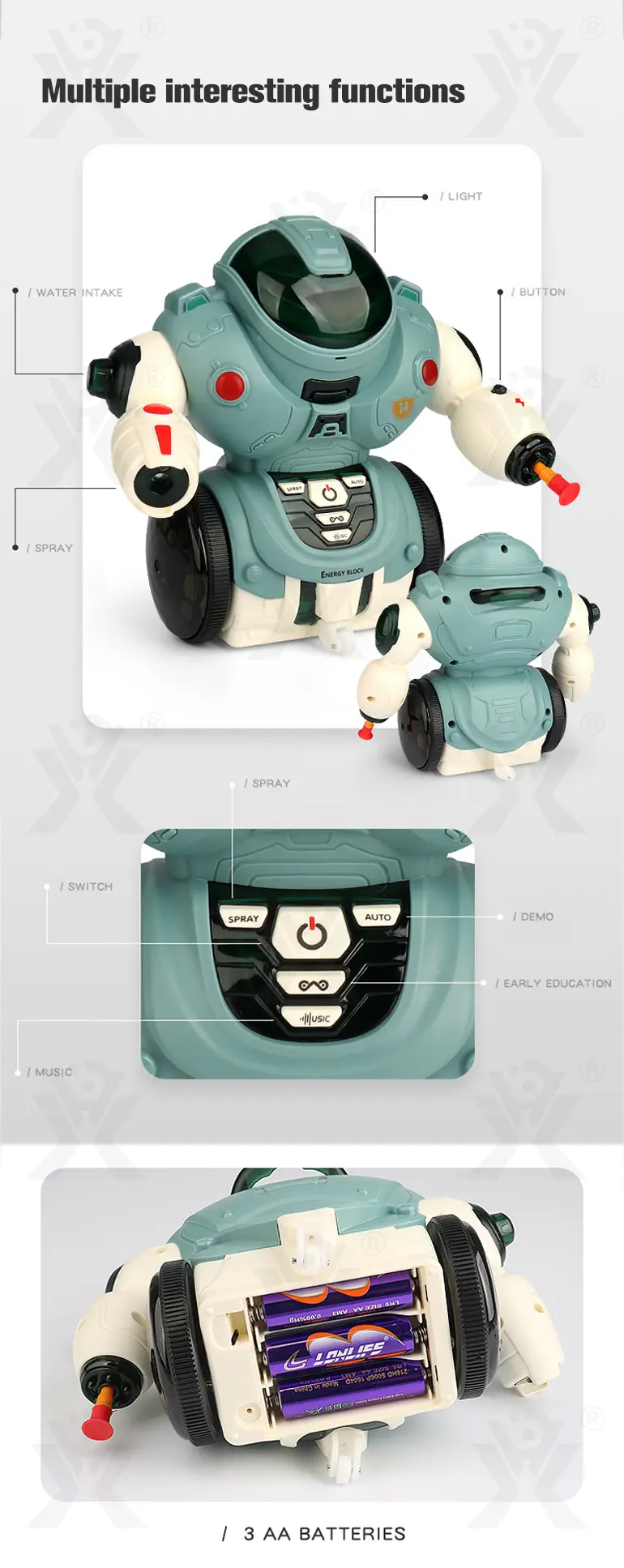 Electric Spray Robot Toys, Kid Robot Toys (TB-2258755) — illustrated product details, panel 2
