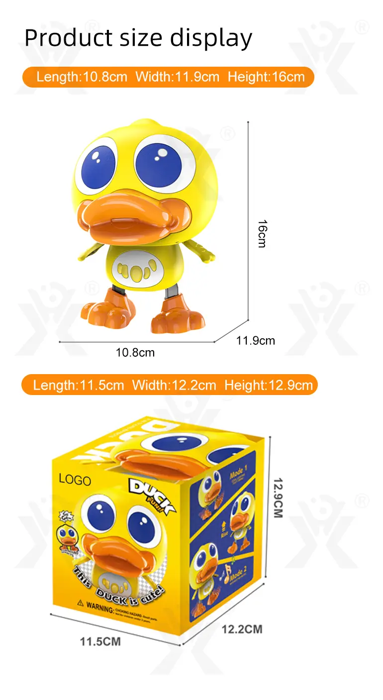 Electric Walking Duck Toy, Transformable, music, and light (TB-5064123) — illustrated product details, panel 9