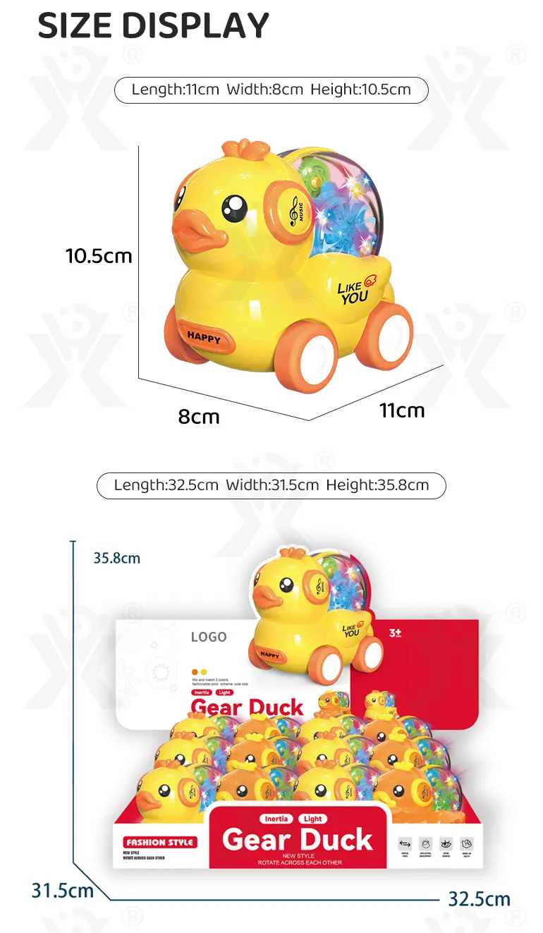 Duck Inertial Car Toy with Gear Transmission & Belt Drive for Kids (TB-4206671) — illustrated product details, panel 6