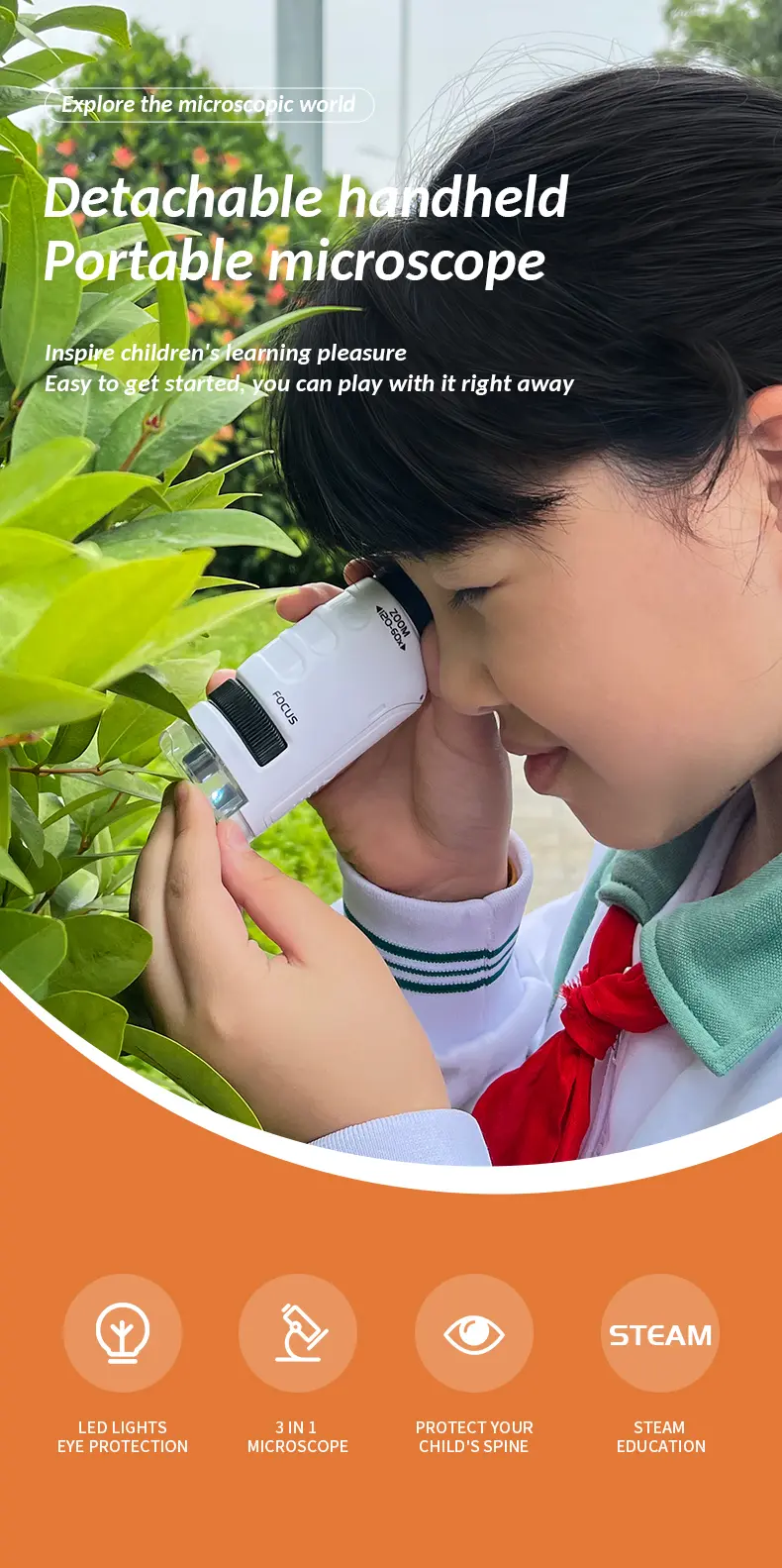 Portable Microscope Toy For Kids (TB-4241885) — illustrated product details, panel 1