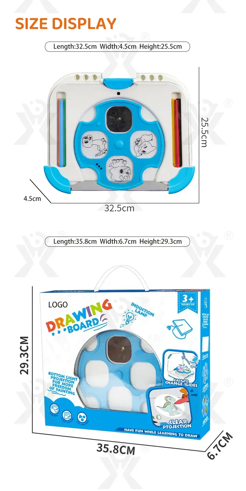 Kids Projection Drawing Board (TB-4192781) — illustrated product details, panel 8