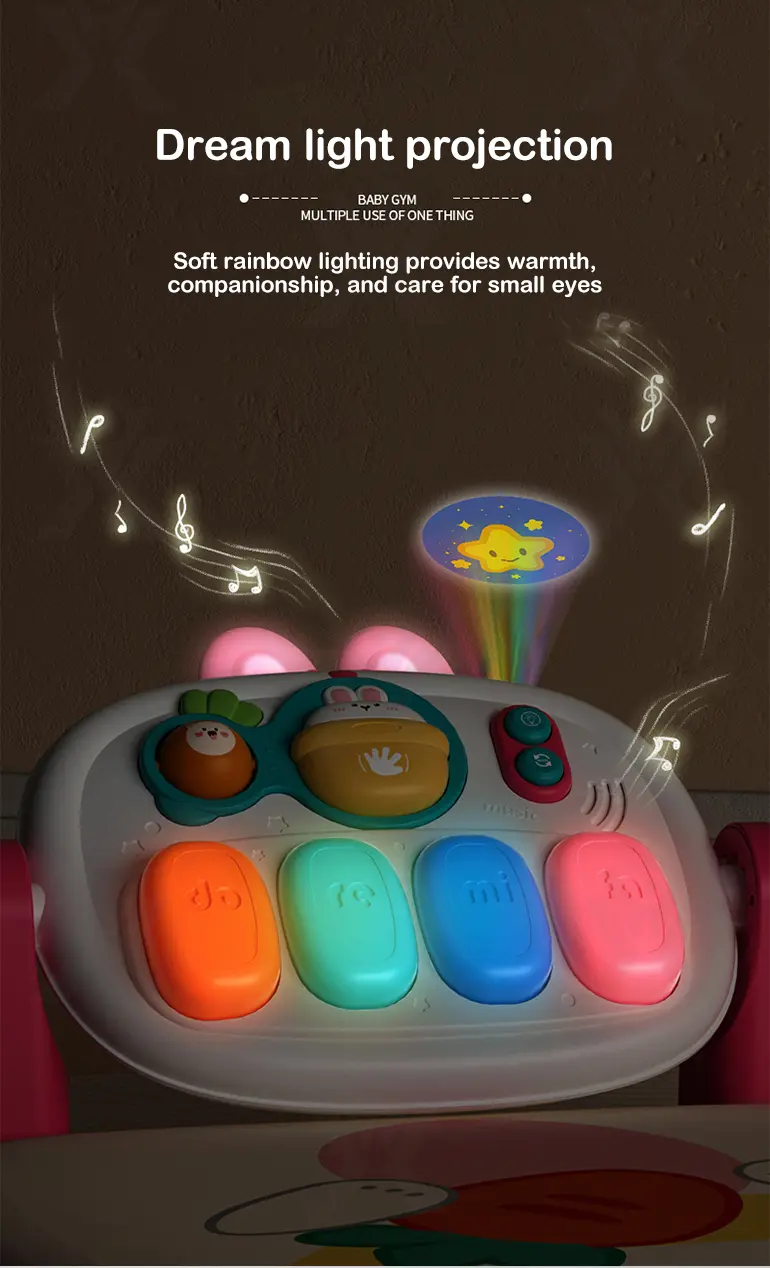 Baby Pedal Piano Play Mat, Rabbit Mat -Baby Toys Bulk Supply (TB-4345906) — illustrated product details, panel 4