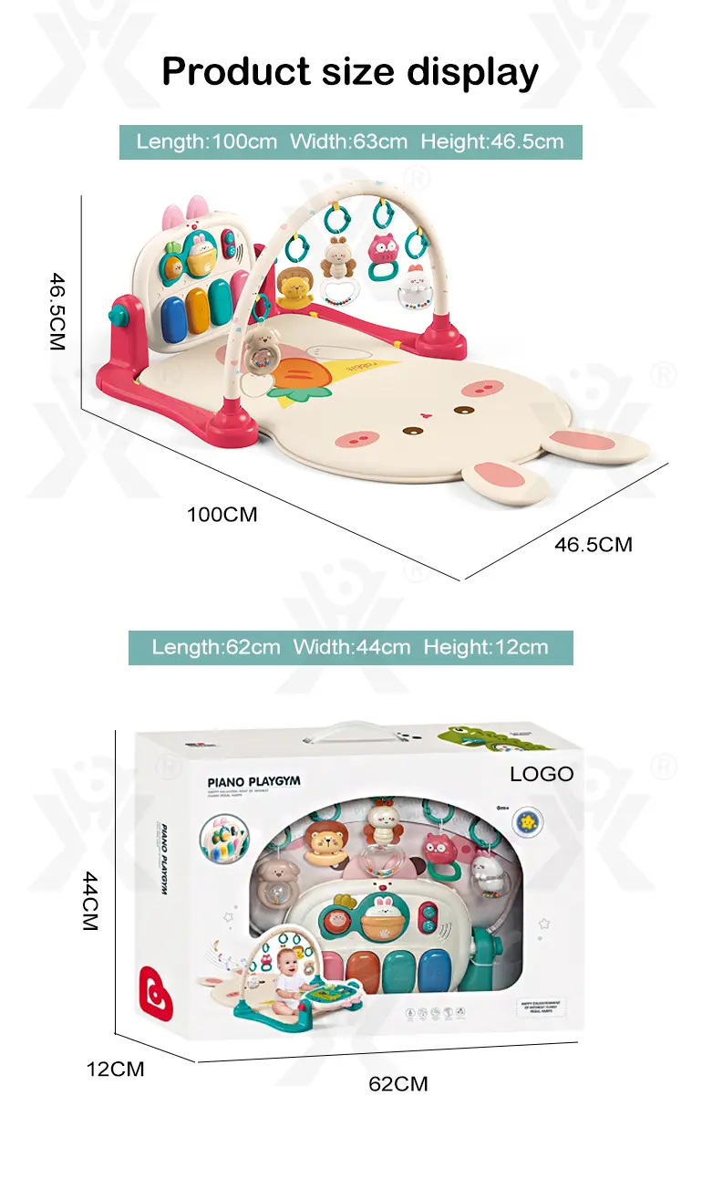 Baby Pedal Piano Play Mat, Rabbit Mat -Baby Toys Bulk Supply (TB-4345906) — illustrated product details, panel 9