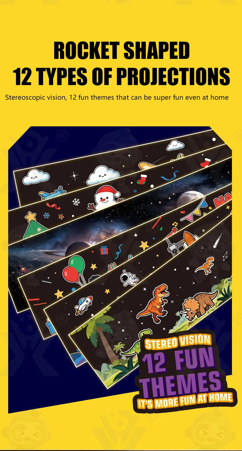 Star Projector Night Light, Space Rocket-Shaped Toy (TB-5154530) — illustrated product details, panel 3