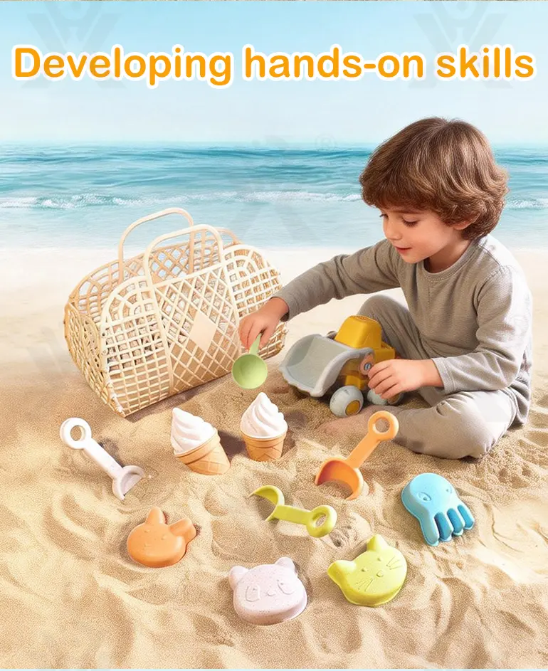 Cream Beach Basket Toy Set | Kids Sand Play Set (TB-5153319) — illustrated product details, panel 2