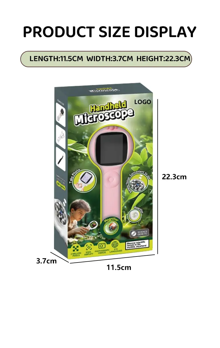 Digital Microscope Toy for Kids, Portable, Handled (TB-4978688) — illustrated product details, panel 11