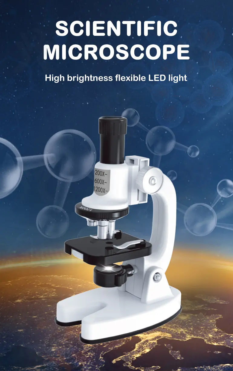 Biological Microscope Toy for Kids, Students (TB-4275314) — illustrated product details, panel 1