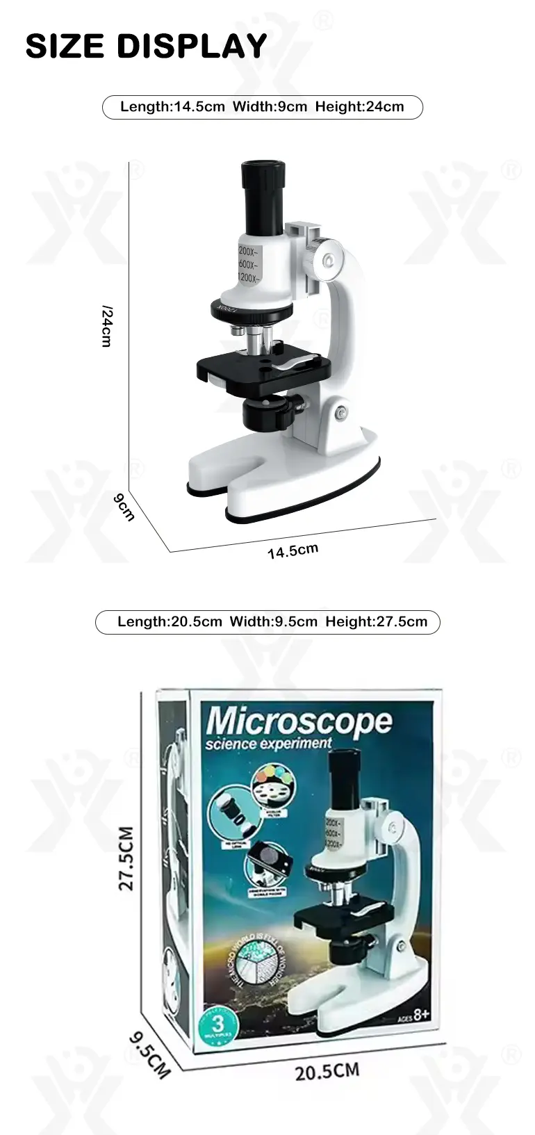 Biological Microscope Toy for Kids, Students (TB-4275314) — illustrated product details, panel 11