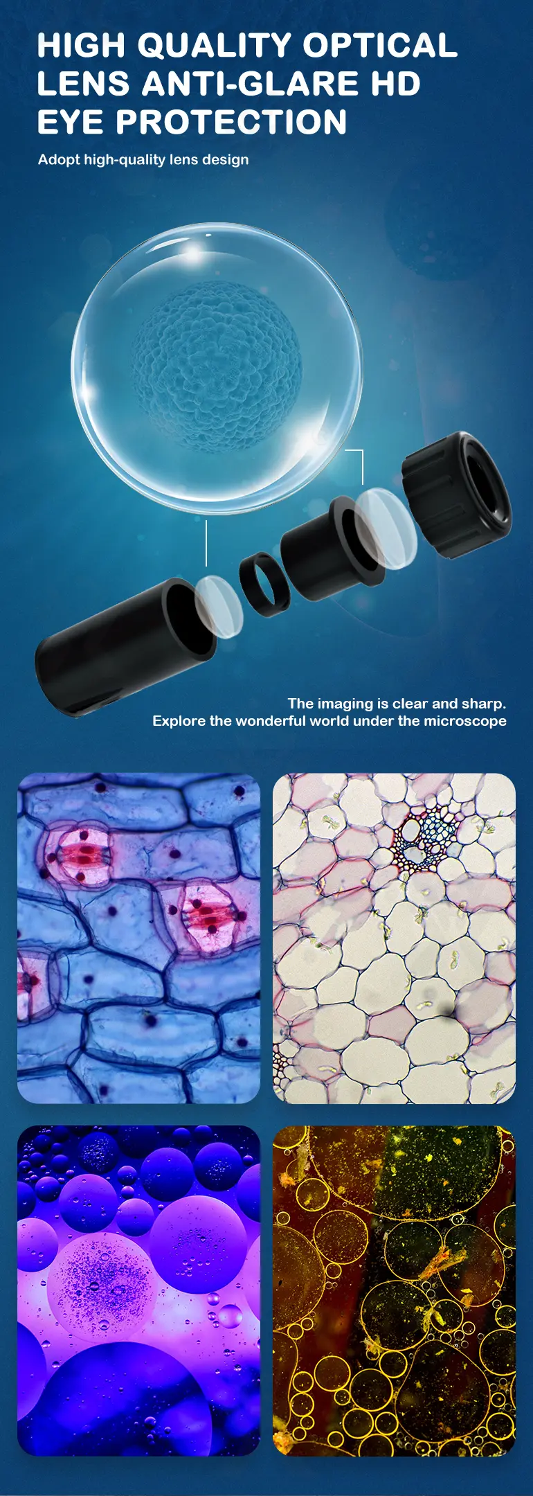 Biological Microscope Toy for Kids, Students (TB-4275314) — illustrated product details, panel 6