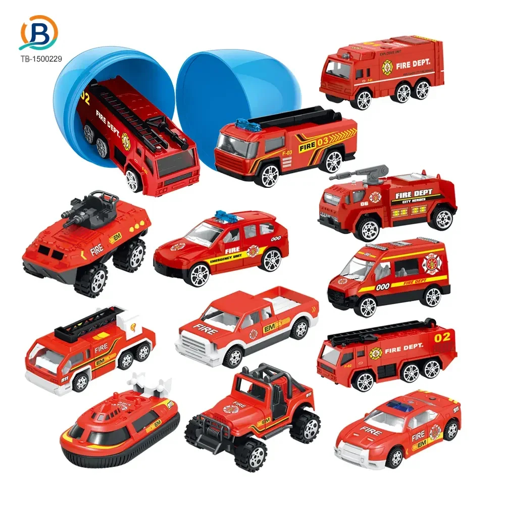 Diecast Fire Truck, Twist-Egg Style, 12 Collectable Style (TB-1500229) — product photograph 1