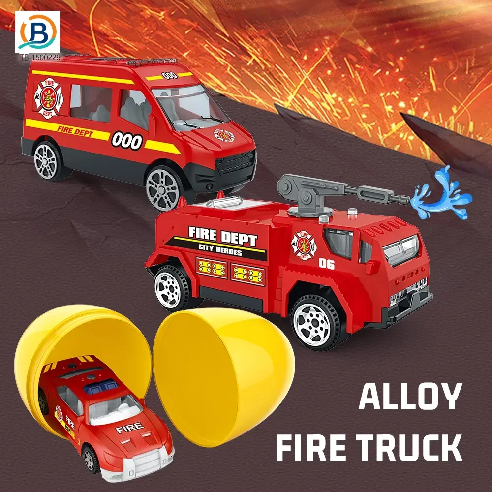 Diecast Fire Truck, Twist-Egg Style, 12 Collectable Style (TB-1500229) — product photograph 2