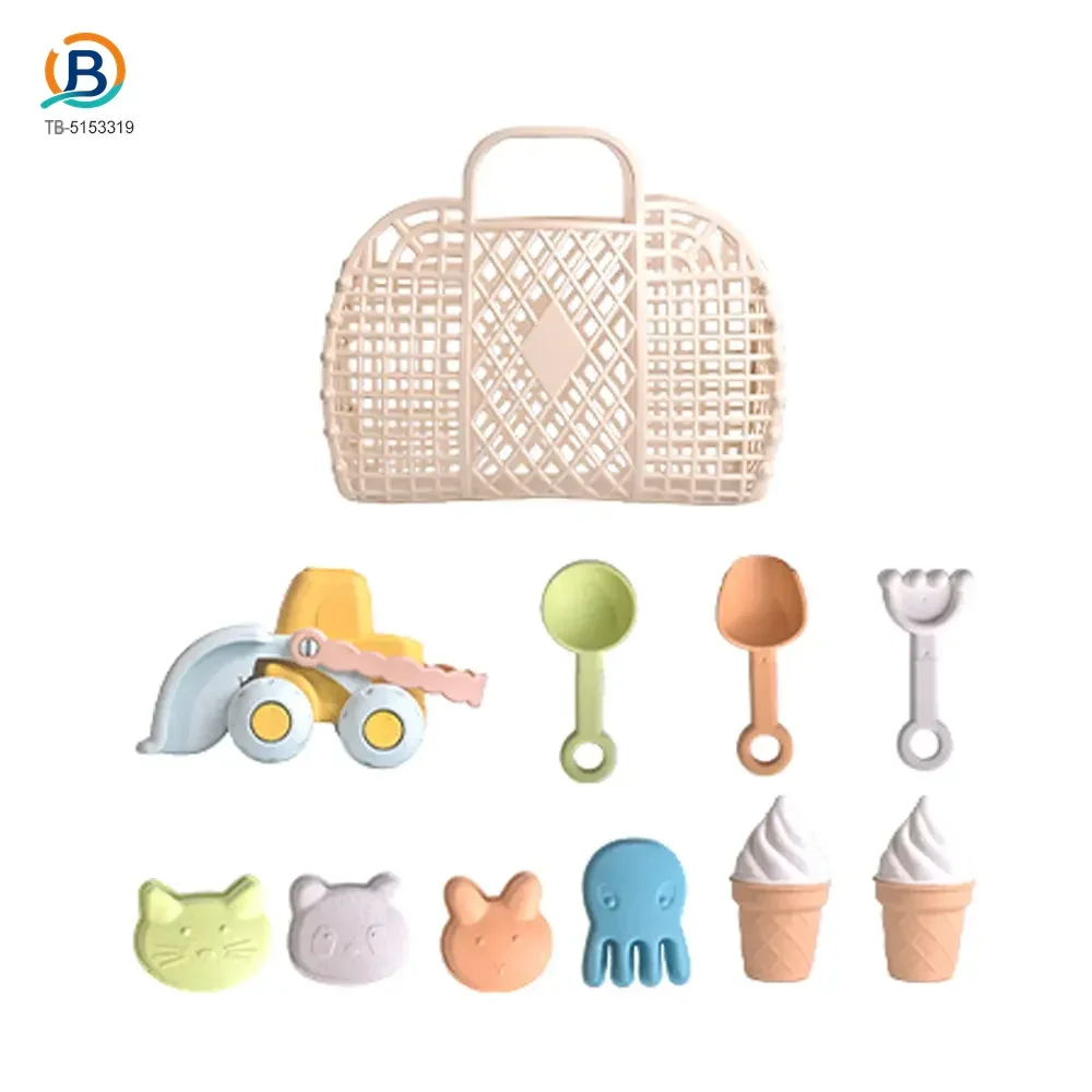 Cream Beach Basket Toy Set | Kids Sand Play Set (TB-5153319) — product photograph 1