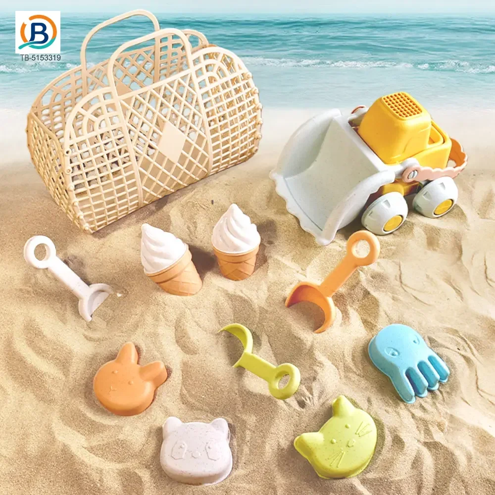 Cream Beach Basket Toy Set | Kids Sand Play Set (TB-5153319) — product photograph 2