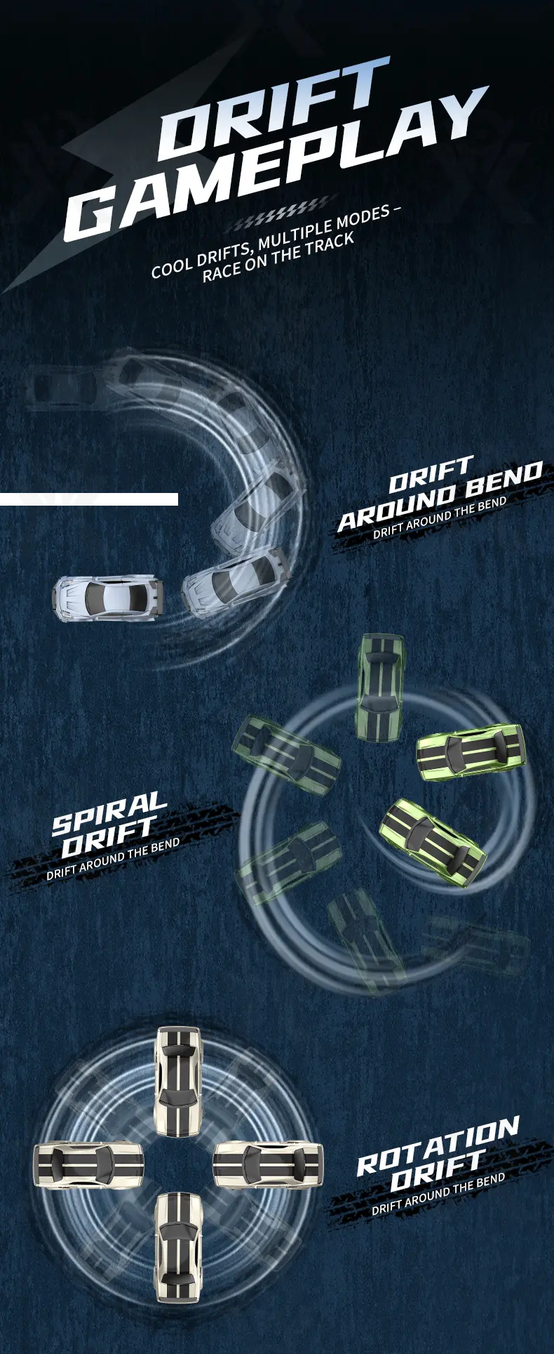 1:64 Scale Desktop Drift Car, Type-C Charging (TB-4974344) — illustrated product details, panel 11