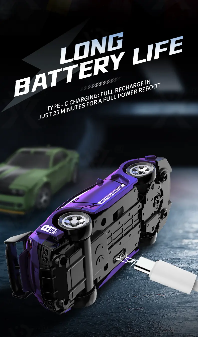1:64 Scale Desktop Drift Car, Type-C Charging (TB-4974344) — illustrated product details, panel 8