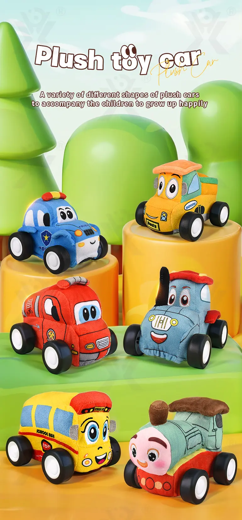 RC Plush Car Toy, Engineering Theme (TB-4507815) — illustrated product details, panel 1