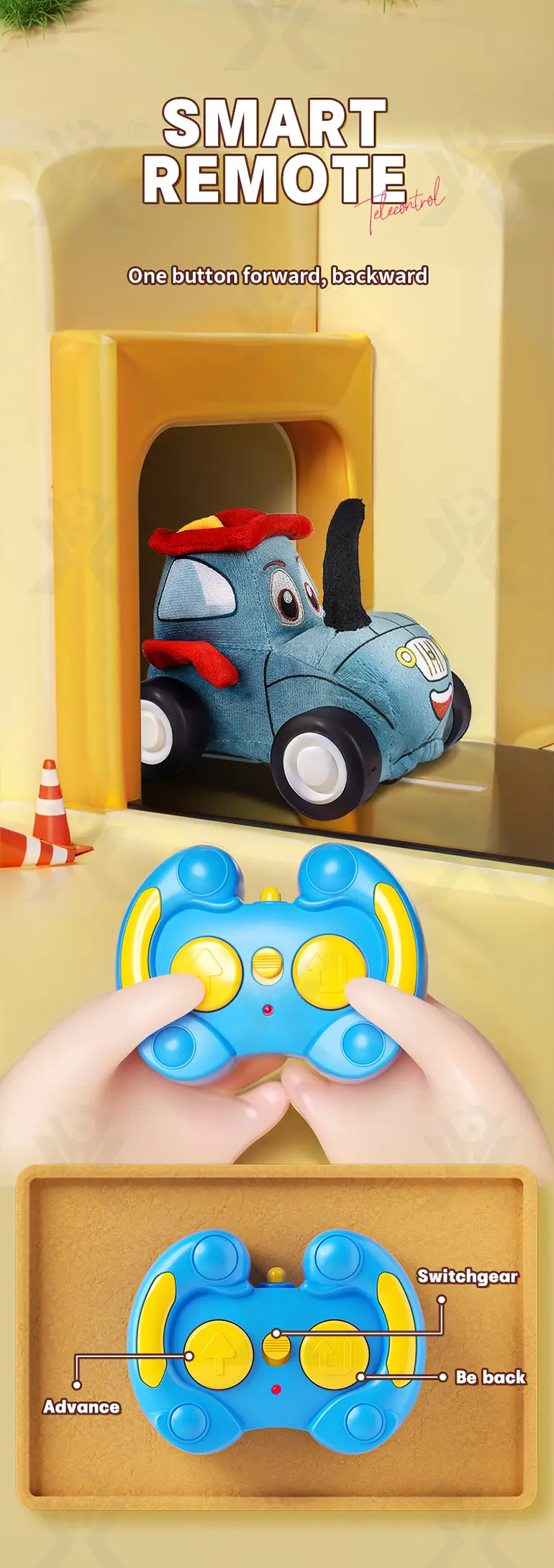 RC Plush Car Toy, Engineering Theme (TB-4507815) — illustrated product details, panel 7