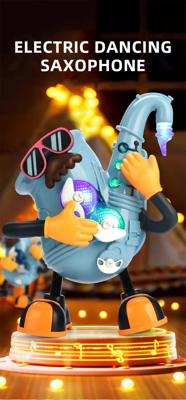 Dancing Saxophone Toy, Building the Sense of Rhythm (TB-4268781) — illustrated product details, panel 1